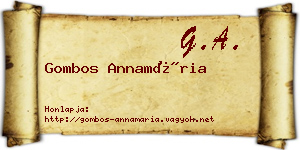 Gombos Annamária névjegykártya